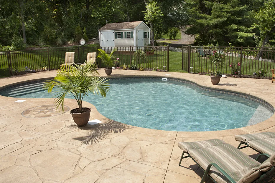 Stamped concrete patio Tallahassee pool deck